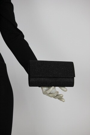 Black Breasted Lurex Women's Evening Dress Portfolio Bag - Efnanstore