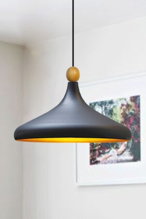 Black Champion Wooden Beaded Single Chandelier Pendant Lamp Living Room Kitchen Boutique Lamp Lighting Chandelier BMM2066XXWM - Bamyum