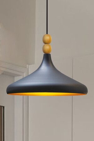 Black Champion Wooden Beaded Single Chandelier Pendant Lamp Living Room Kitchen Boutique Lamp Lighting Chandeliers BMM2066WM - Bamyum