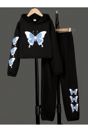 black children's butterfly printed white tracksuit - Bymeer
