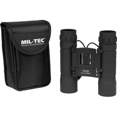 BLACK COLLAPSIBLE BINOCULAR 10X25 - MIL-TEC