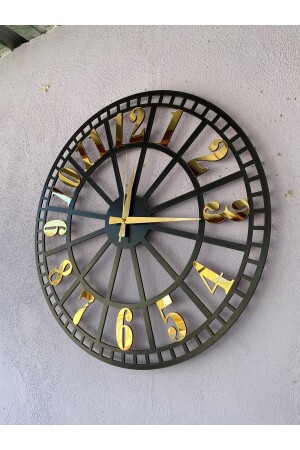 Black Color Gold Numbered Gift Wooden Decorative Different Patterned Home Gift Wall Clock 50cm aasaat215 - AA Shop