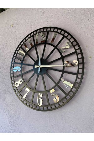 Black Color Gray Numbered Gift Wooden Decorative Different Patterned Home Gift Wall Clock 50cm aasaat215 - AA Shop