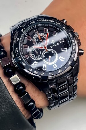 Black Color Metal Strap Men's Wristwatch Bracelet Gift FAVORİPOLO010 - S.POLO