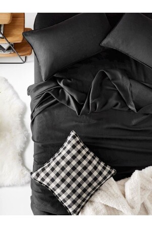 Black Cotton Sheet Elastic Double Duvet Cover Set bs0911 - CAQQA