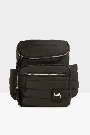 Black Covered Garnished Satin Mother Baby Care Backpack M000008178 - Bagmori