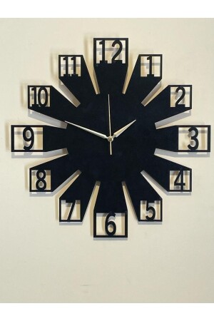 Black Decorative Wall Clock - Ümra Lazer