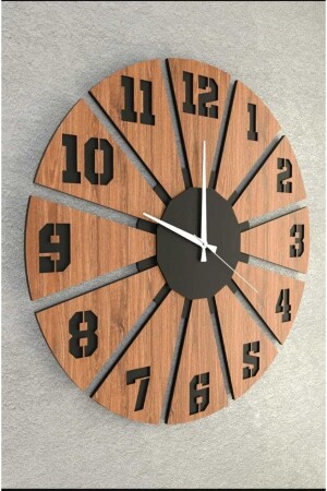 Black Decorative Wall Clock - Ümra Lazer