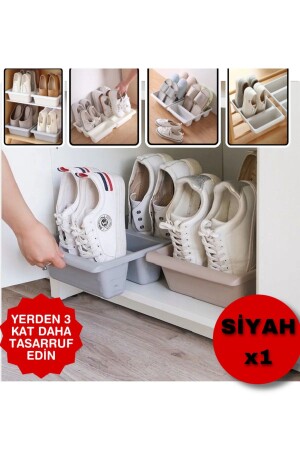 Black Diogenes 3-Compartment Vertical Shoe Slipper Ramp Organizer - Arvale