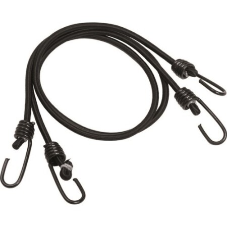 BLACK ELASTIC SHOCK CORDS W. HOOKS (PAIR) - MIL-TEC