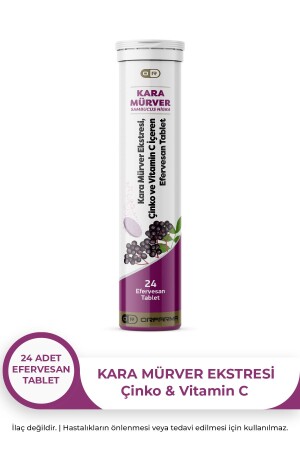 Black Elderberry Extract Effervescent Tablet 24 Tablets - Orfarma