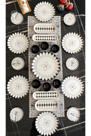 Black Elips Model 23-Piece Breakfast Set for 6 Persons mavis23 - Yiğit Seramik Züccaciye