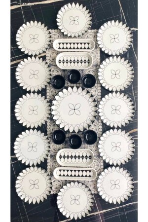 Black Ellipse Model 23 Piece Breakfast Set for 12 Persons - Yiğit Seramik Züccaciye