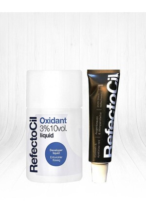 Black Eyebrow and Eyelash Dye that Helps Match Eyebrows with Hair Color NO: 1 15ml+Oxidant 100ml - Refectocil