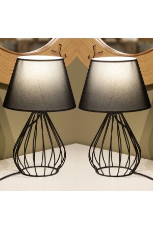 Black Fabric Metal Body Double Lampshade Set Ayd-2599 - Homing