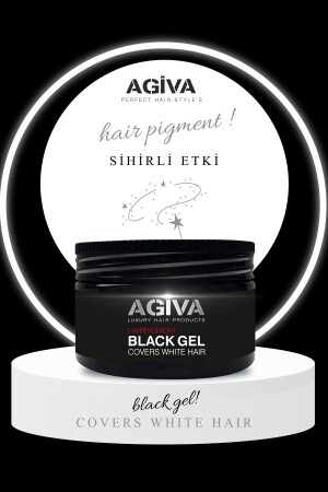 Black Gel Concealer for White Hair Hair Styling Strong Gel Cover White Hair 250 Ml - Agiva