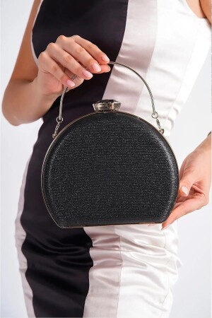 Black Glitter Women's Glitter Evening Dress Bag Flask - Camolla