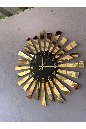 Black Gold Mirrored Plexiglass Piano Model Home Gift Wall Clock with Numbers - Aa Shop