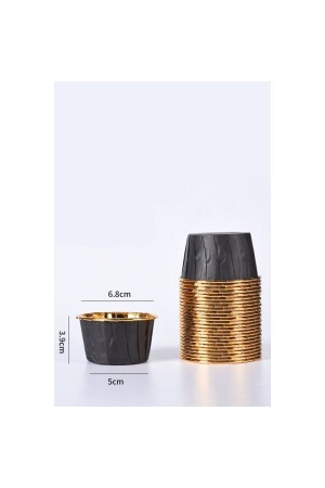 Black Gold Muffin Cake Capsule Cupcake Mold 25 Pieces - Dolphin