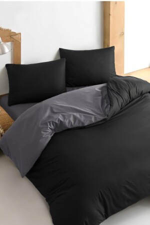 Black-gray Reversible Double Duvet Cover Set AWCT-093 - Always