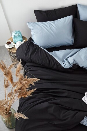 Black Gray Single Double Sided Duvet Cover Set 1043 - BONJARDİNHOME