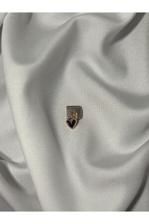 Black Heart Italian Charm with Stainless Steel Pendant - Octw