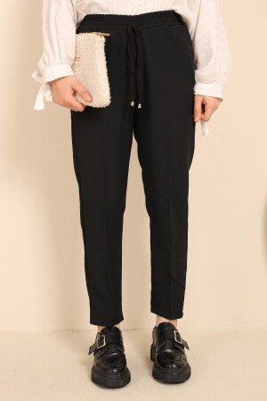 Black High Waist Fabric Trousers - İmajbutik