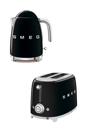 Black Kettle And 2x1 Toaster Set Klf03bl-tsf01bl KLF03BL-TSF01BL - Smeg