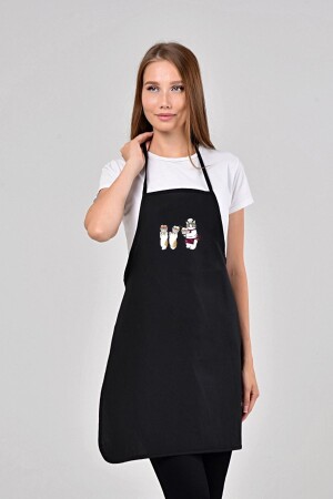 Black Kitchen Apron Chef Cats (fireproof Fabric) - Bagand