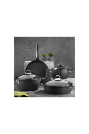 Black Line 7 Piece Induction Granite Cookware Set Bln 3037 P157PŞÜ. 62840. 01 - Falez