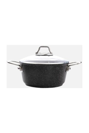Black Line Cast Granite 20 Cm Deep Pot Black FLZ-BLCKLN20DRN-SIY - Falez