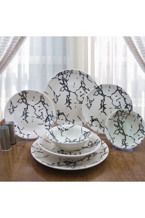 Black Marble 24 Parça 6 Kişilik Yemek Takımı 8681349098747 - Arna Porselen