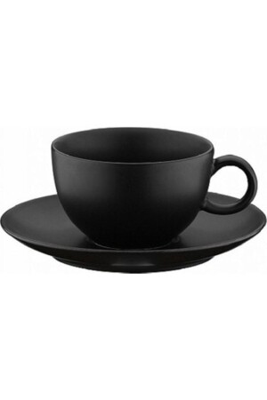 Black Matte Turkish Coffee Set 6 Pieces YPORSELEN165 - Kütahya Porselen