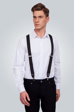 Black Men's Trouser Suspenders - Tudors