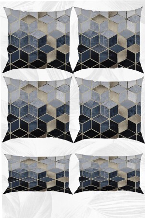 Black Mosaic Double Sided Printed 43x43 and 30x50 Throw Pillow Pillow Case Set of 6 - Stellahomes