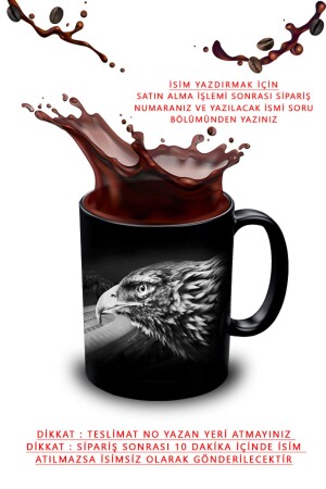 Black Mug with Eagle Design - Eagle Mug - Black Mug YH-117 - yhfoto
