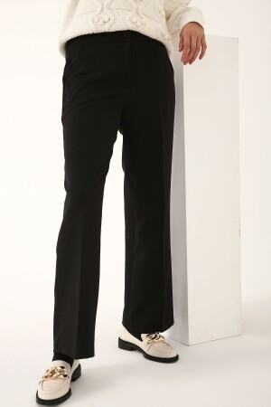 Black Pocket Wide Leg Trousers - Allday