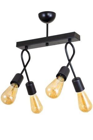 Black Quadruple Cross Bow Model Chandelier LMBDR0085BLK - Lambadar