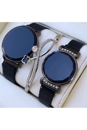 Black-rose Double Touch Magnet Band LED Wristwatches Couple Watch 00001-1 - Spectrum