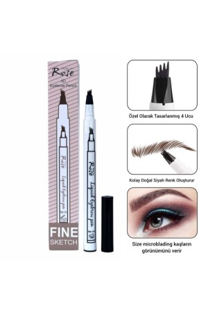 Black Rose Microblading Effective Permanent Eyebrow Pencil with Serrated Tip - Roesıa Rose Cosmetics