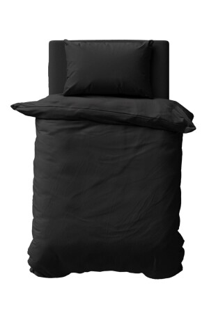 Black Single Duvet Cover and Pillowcase 8682158130024 - Maki