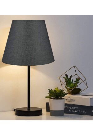 Black Single Lampshade Metal Table Lamp Black TYC00604279627 - EvLight