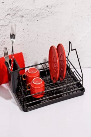 Black Single Tier Small Plate Dish Basket Ossobulasik1 - Osso Halı
