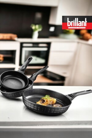 Black Sirius Fireproof, Non-Stick, PFOA-Free Aluminum Cast Pan Set PRA-8029043-6086 - Brillant