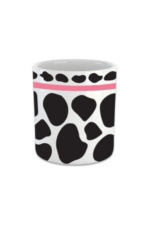 Black Spotted - Pink Striped Double Cup Without Handle Espresso Double Turkish Coffee Cup Coffee Cup FIN209 - Vivas