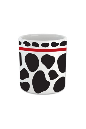 Black Spotted - Red Striped Double Cup Without Handle Espresso Double Turkish Coffee Cup Coffee Mug FIN207 - Vivas