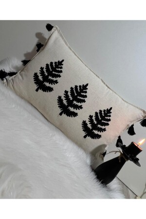 Black Spring Pattern Linen Rectangular Throw Pillow Case - Bemonse