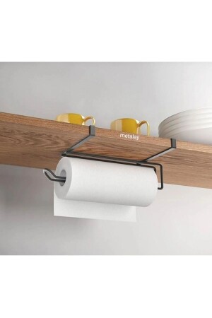 Black Stainless Metal Paper Towel Holder Kitchen Paper Towel Rack Towel Rack Freestanding - Metalay