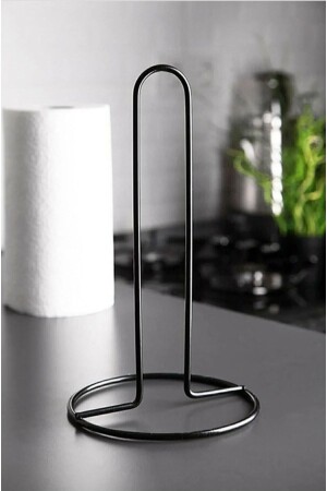 Black Stainless Steel Upright Metal Paper Towel Holder Napkin Holder Compatible with Standard and Large Size Rolls - Vizon