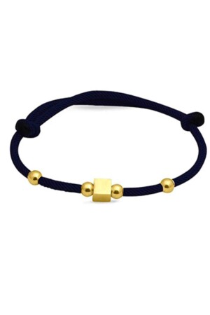 Black String Cube with Four Balls 14 Carat Gold BLK0029AK - Altınköşe